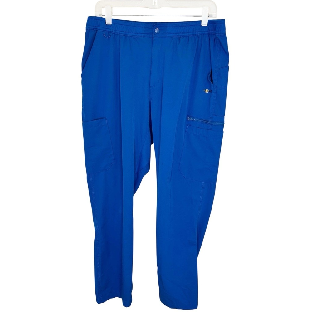 Carhartt Force Scrub Pants Mens Short L Large Blue Stretch Cargo Twill‎ C551065